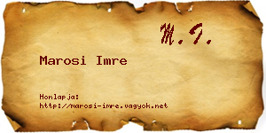 Marosi Imre névjegykártya