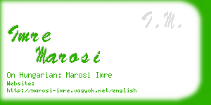 imre marosi business card